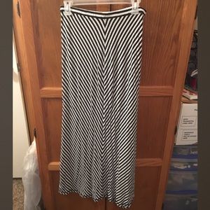 White/Black Stripe Maxi Skirt